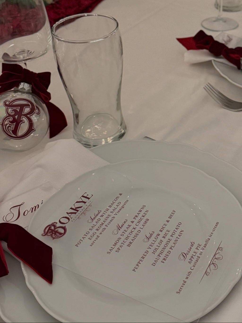 Signature Acrylic Menu Cards
