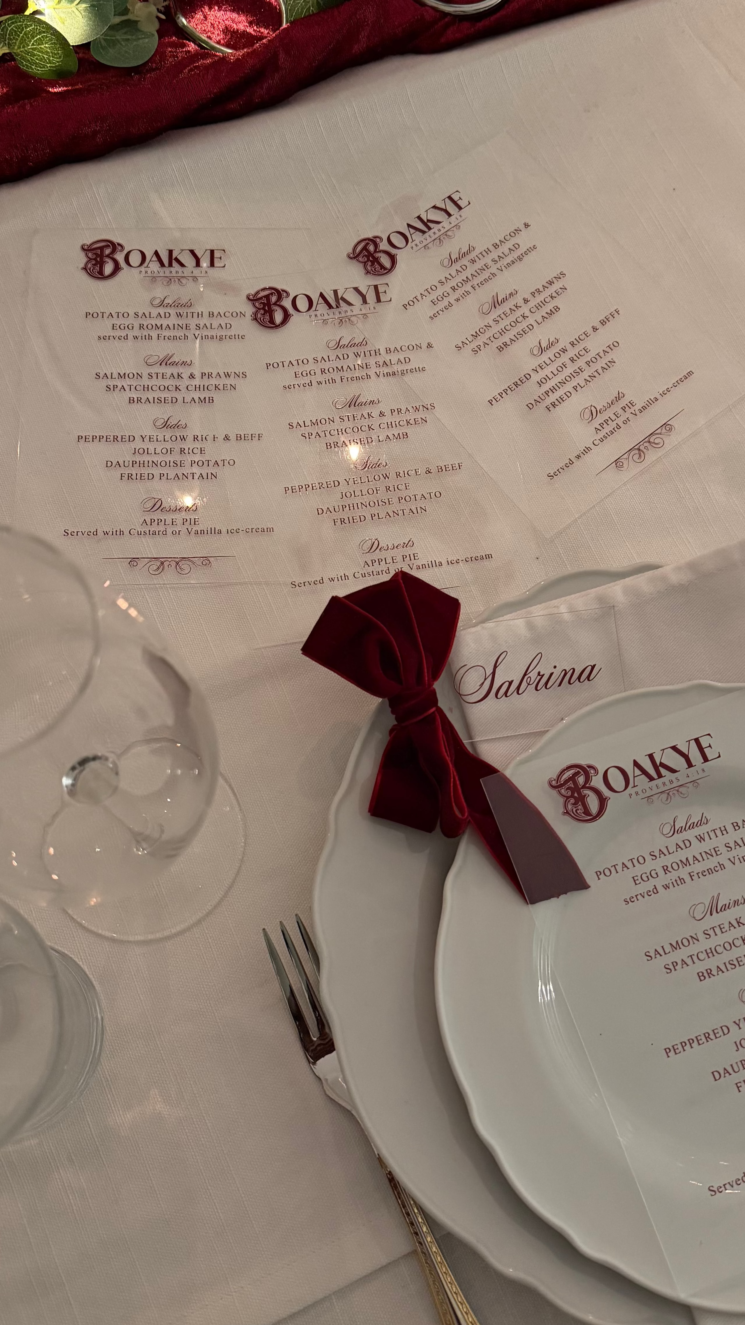 Signature Menu & Name Tag Set