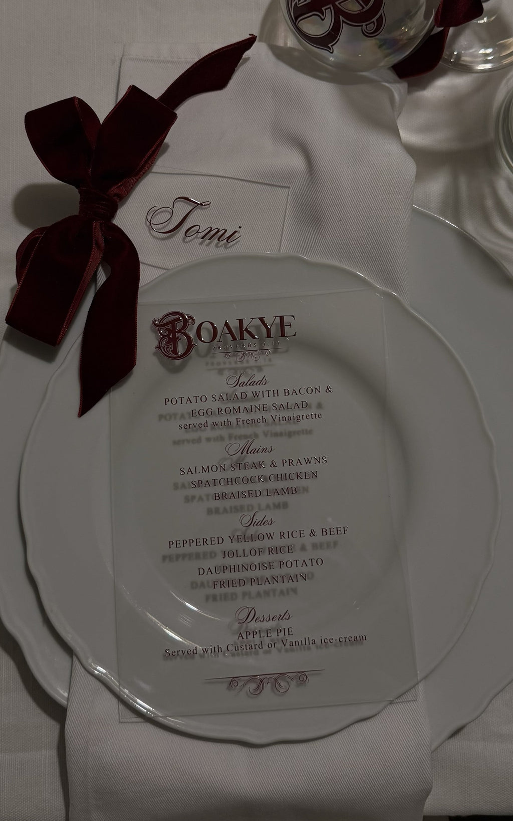 Signature Menu & Name Tag Set